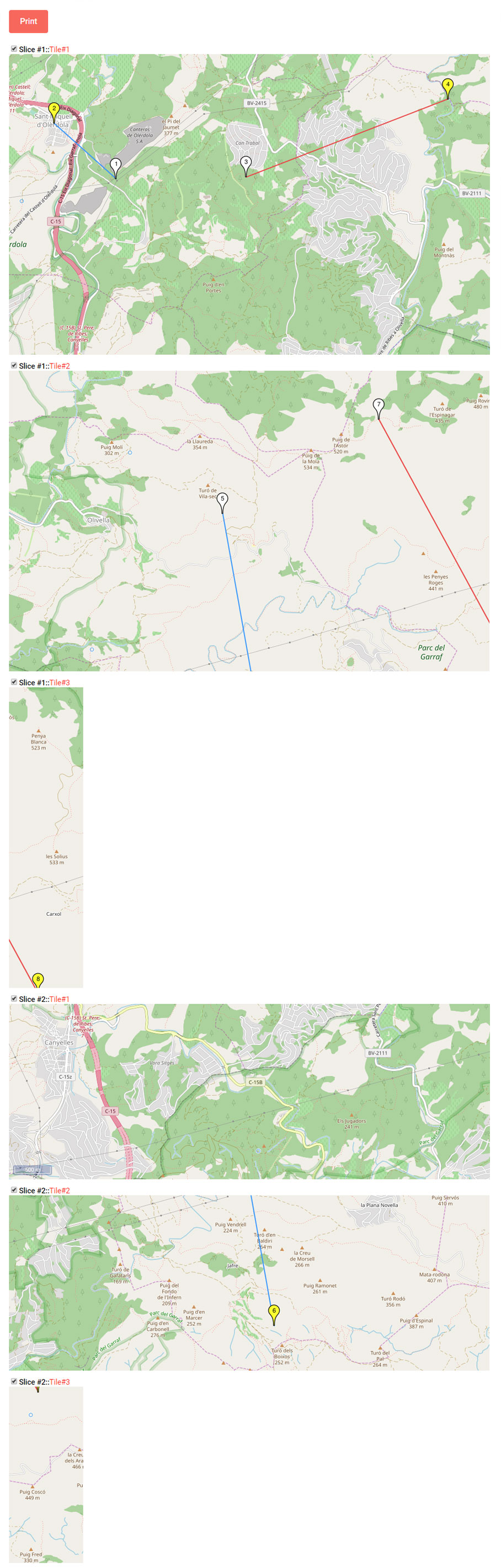 OpenStreetMap Compass Print Preview Example